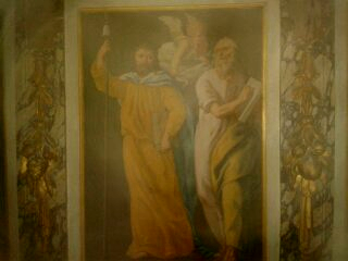 Thomas et Matthieu peinture murale Cath de Tours