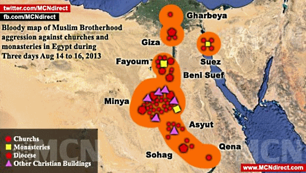 egypte_carte-des-destructions-islamistes_14-08-2013